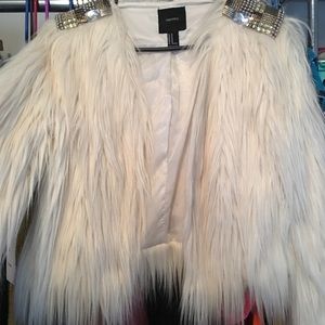 Forever21 white fur vest